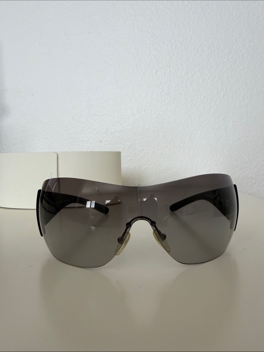 Vintage y2k Prada Women's Wrap Shield Sunglasses